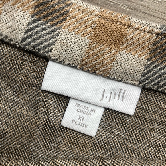 J Jill Mini Dress Plaid Grey and Tan Size XL Petite - Picture 5 of 5
